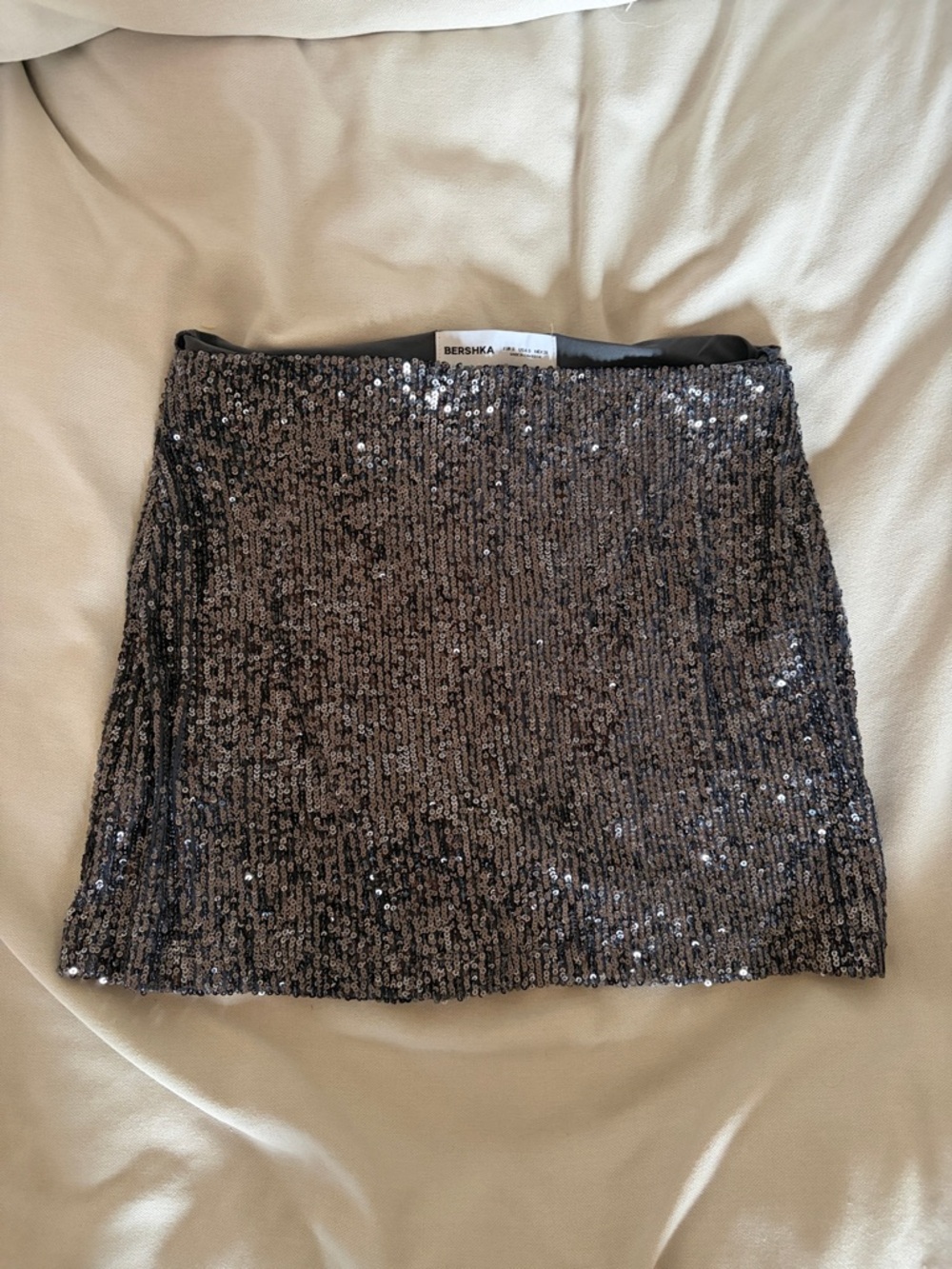 Bershka Gunmetal Sequin Mini Skort Small